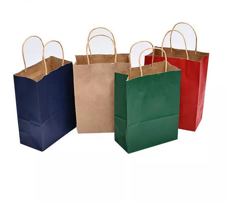 OEM Kraft Paper Handbag / Coffee Bags CMYK Embossed Eco Friendly
