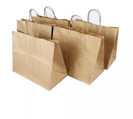 OEM Kraft Paper Handbag / Coffee Bags CMYK Embossed Eco Friendly