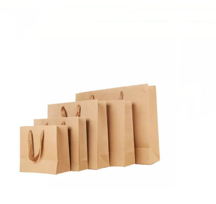 OEM Kraft Paper Handbag / Coffee Bags CMYK Embossed Eco Friendly