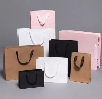Kraft Recycled Carrier Bag Paperboard Drawstring Handle Shopping Bag