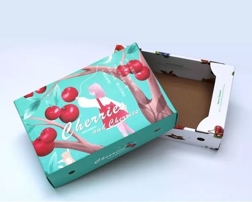 Ecofriendly Vegetable Fruit Cardboard Boxes CMYK / Pantone Color