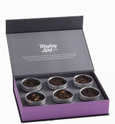 Handmade Luxury Cardboard Tea Boxes Rectangle With Magnetic Lid