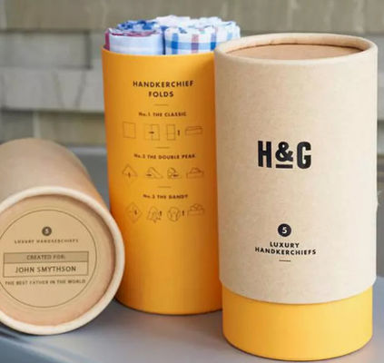 Recycled Cardboard Packaging Cylinders 600GSM 900GSM Kraft Paper Tube Box