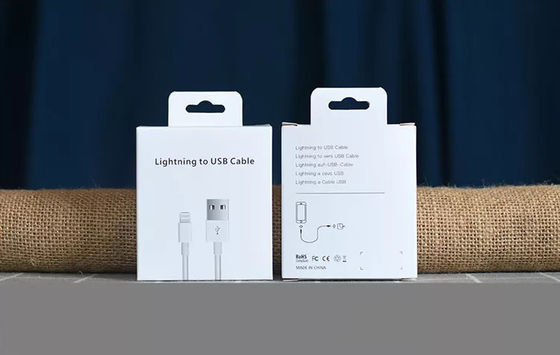 PMS Usb Charger Data Cable Packing Box Greaseproof Debossing
