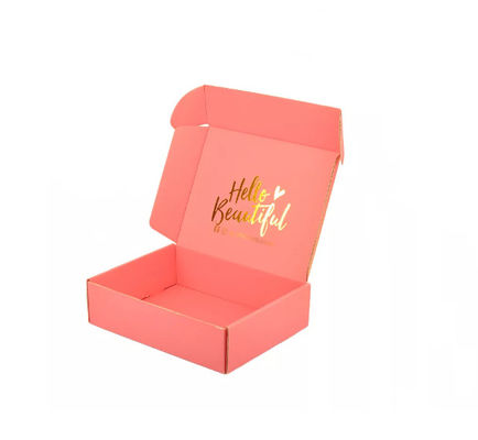 OEM Colored Corrugated Mailer Boxes Embossing Apparel Packaging Boxes ISO