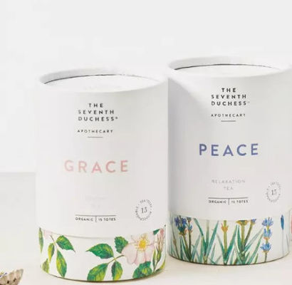 Food Grade Recycled Cardboard Tea Boxes Cylinder Coffee Packaging Box