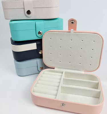 E457 Travel Jewelry Box Biodegradable Jewellery Gift Boxes PU Leather Portable