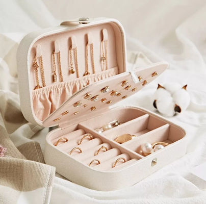 E457 Travel Jewelry Box Biodegradable Jewellery Gift Boxes PU Leather Portable
