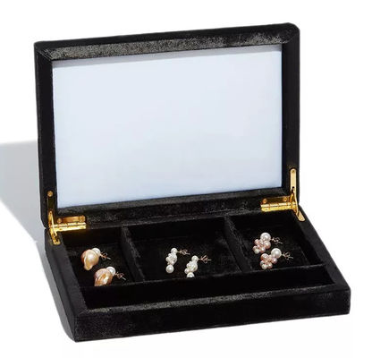 Velvet Jewelry Packaging Box Wooden Luxury Jewelry Trinket Box BSCI