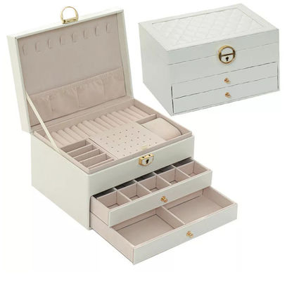 Greaseproof Leather Jewelry Packaging Box Varnishing Recyclable