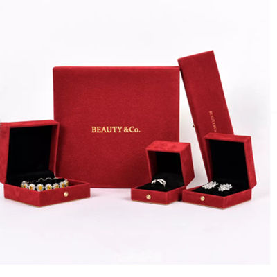 Private Label PU Velvet Necklace Gift Box , Luxury Jewelry Packaging Gift Box