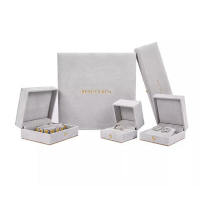 Private Label PU Velvet Necklace Gift Box , Luxury Jewelry Packaging Gift Box