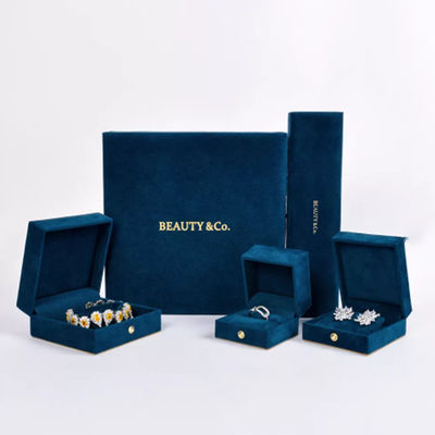 Private Label PU Velvet Necklace Gift Box , Luxury Jewelry Packaging Gift Box