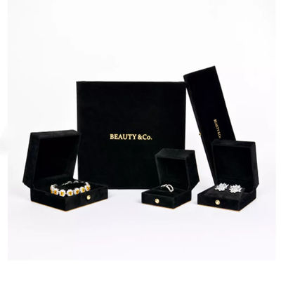 Private Label PU Velvet Necklace Gift Box , Luxury Jewelry Packaging Gift Box
