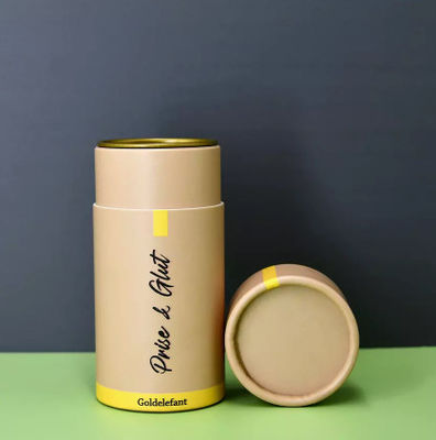 Customized Cardboard Cylindrical Packaging Box With Metal Lids Inside