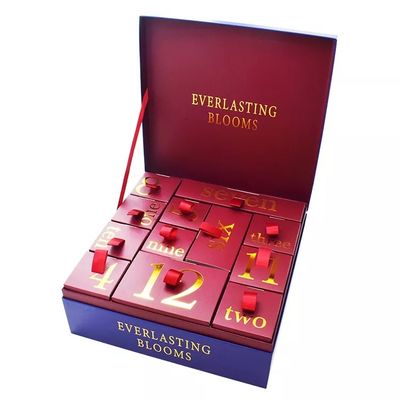 CMYK / Pantone Paperboard Christmas Calendar Gift Box For Cookies Candy