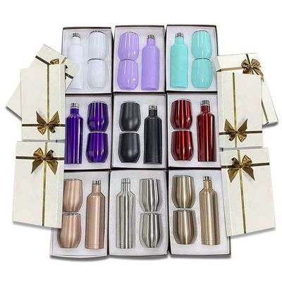 500ml 12oz Wine Glass Gift Set Box Stemless Stainless Steel Insulated Sublimation