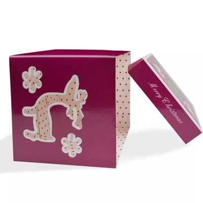 CMYK Offset Printing Christmas Cardboard Gift Boxes 6 X 3.5 X 3.5 Inches