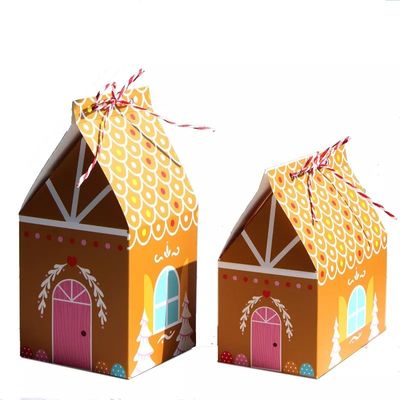 House Shape Christmas Gift Boxes For Candy Disposable Paperboard