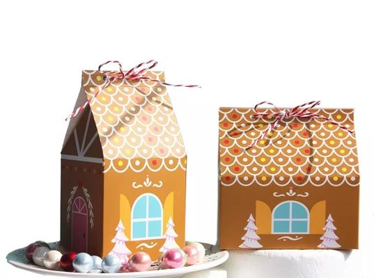 House Shape Christmas Gift Boxes For Candy Disposable Paperboard