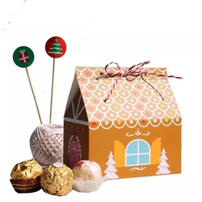 House Shape Christmas Gift Boxes For Candy Disposable Paperboard