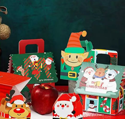 Gravure Printing Christmas Cardboard Gift Boxes 12*10cm Christmas Ornament Box